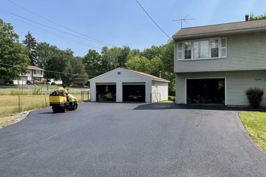 Newly paved driveway
