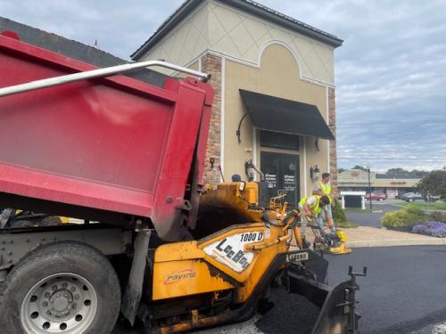 Commercial parking lot paving by Christopher's Paving