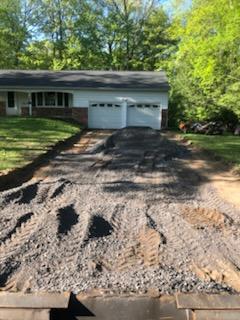 Residential driveway paving by Christopher's Paving - DURING