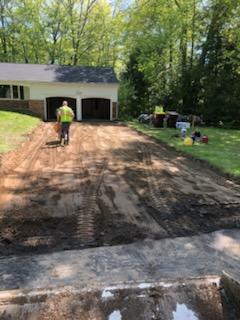 Residential driveway paving by Christopher's Paving - DURING